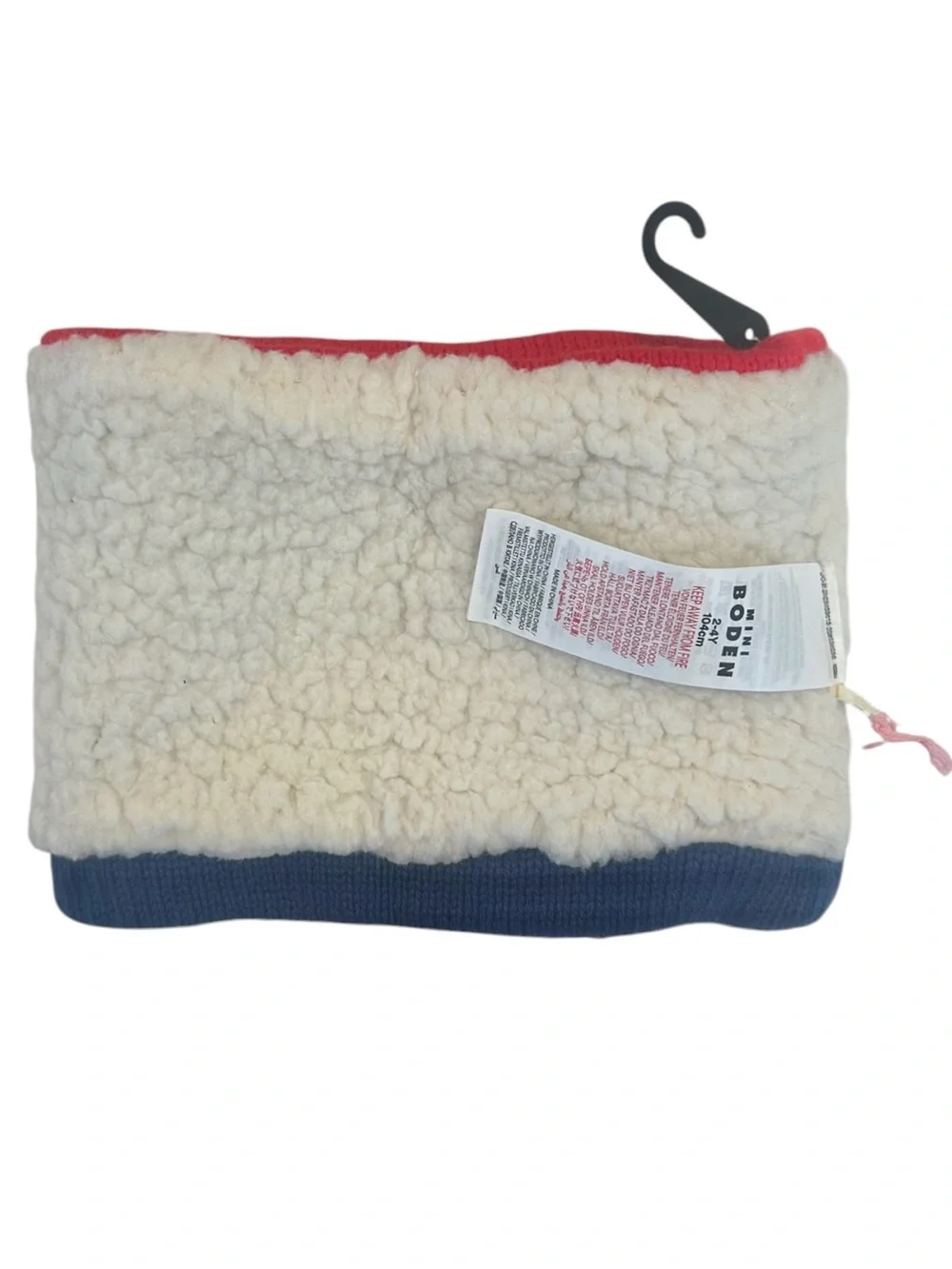 Mini Boden College Navy Fair Isle Snood Wool Winter Headband Red White Blue NEW